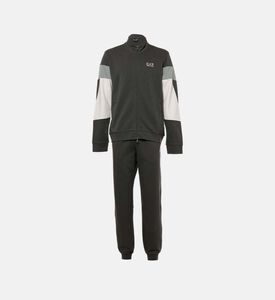 بدلة رياضية بمزيج قطن بطبعة شعار