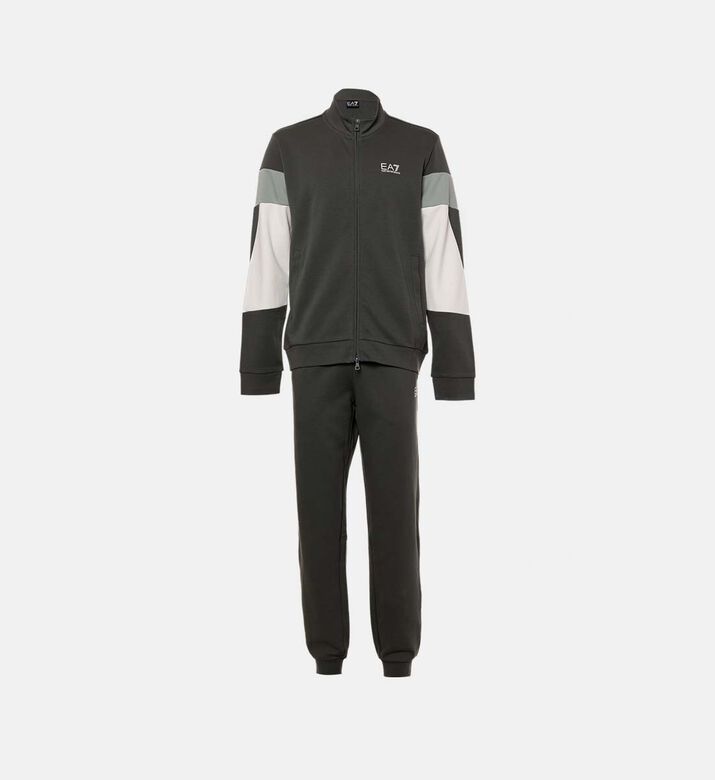 بدلة رياضية بمزيج قطن بطبعة شعار