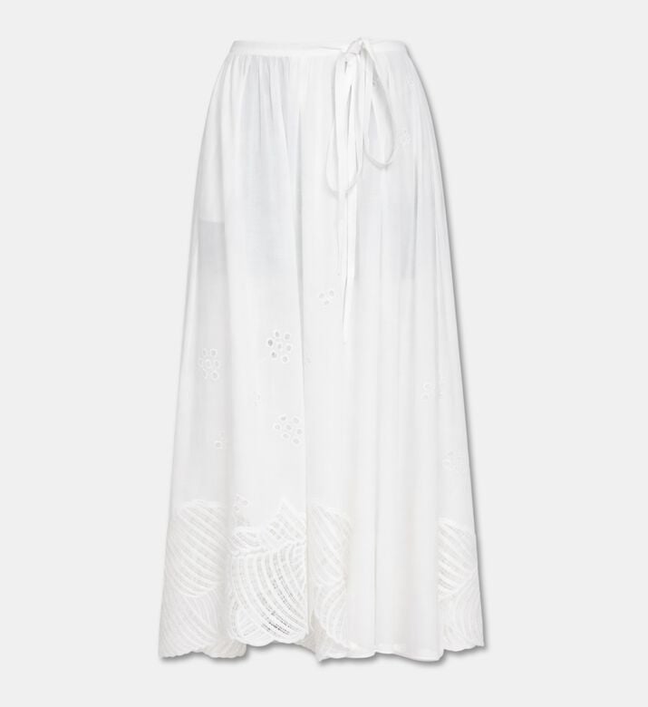 Beatrice B Cotton Embroidered Maxi Skirt, Packshot View