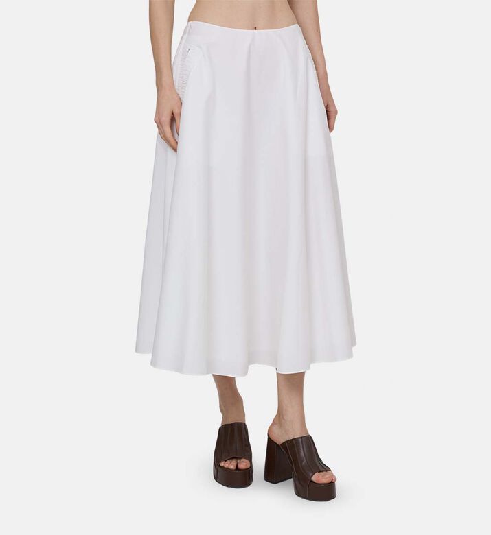 High-waisted Flared Midi Skirt
