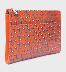 Maya.M Logo-pattern Vegan Ipad Pouch, Orange, Packshot View