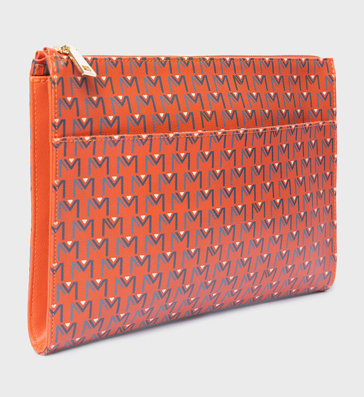 Maya.M Logo-pattern Vegan Ipad Pouch, Orange, Packshot View
