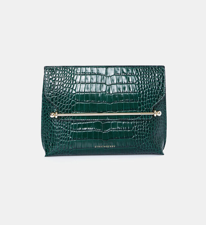 Stylist Embossed Croc Crossbody Bag