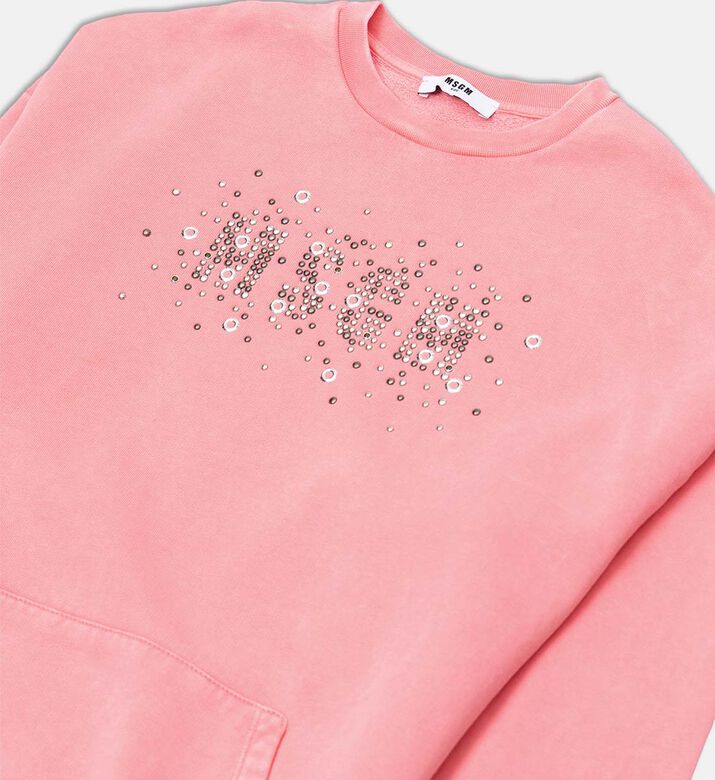 Rhinestone-embellished Crewneck Sweatshirt
