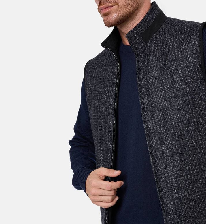 Corneliani Zip Fastening Sleeveless Vest, Model View Corneliani Zip Fastening Sleeveless Vest, Model View