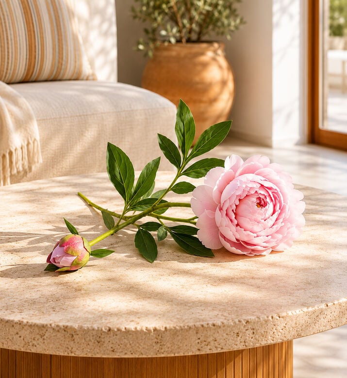Edg Artificial Peony Branch, Light-pink, Packshot View