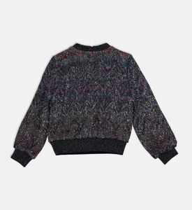 بلوزة طويلة الأكمام مزينة بترتر