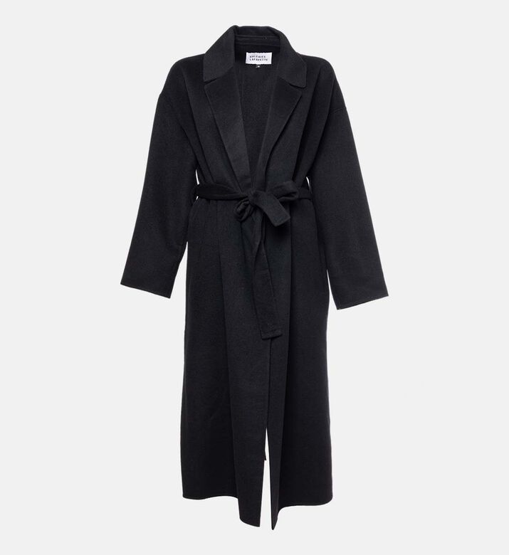 Side Slit Long-sleeve Coat