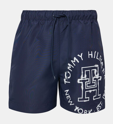 Crafted Logo Mid-length Swim Shorts