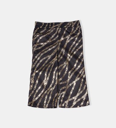 Gold Chain Pattern Wide-leg Pants