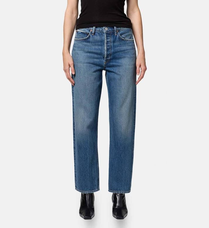 Agolde High-rise Cropped Straight-leg Pants, Model View