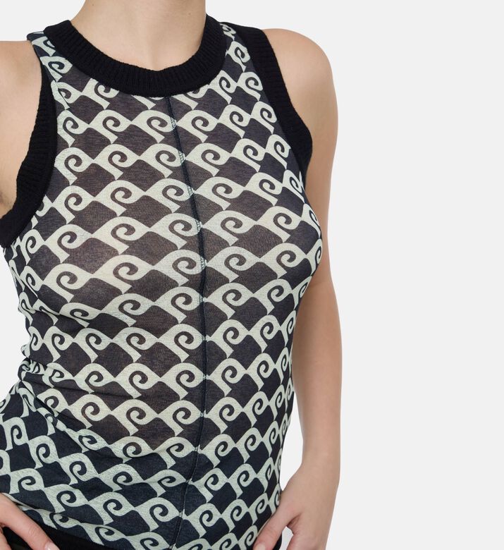 Nanushka Denalie Diamond Check Top, Model View