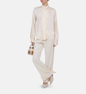 بلوزة كيمونو بطيات ساتان مطاطي