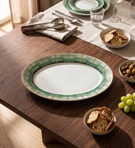 Vista Alegre Emerald Oval Large Platter Plate, Model View