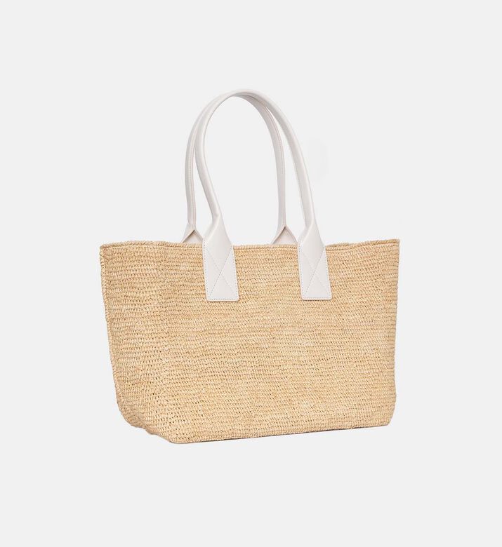 حقيبة رافيا بمقبض علوي