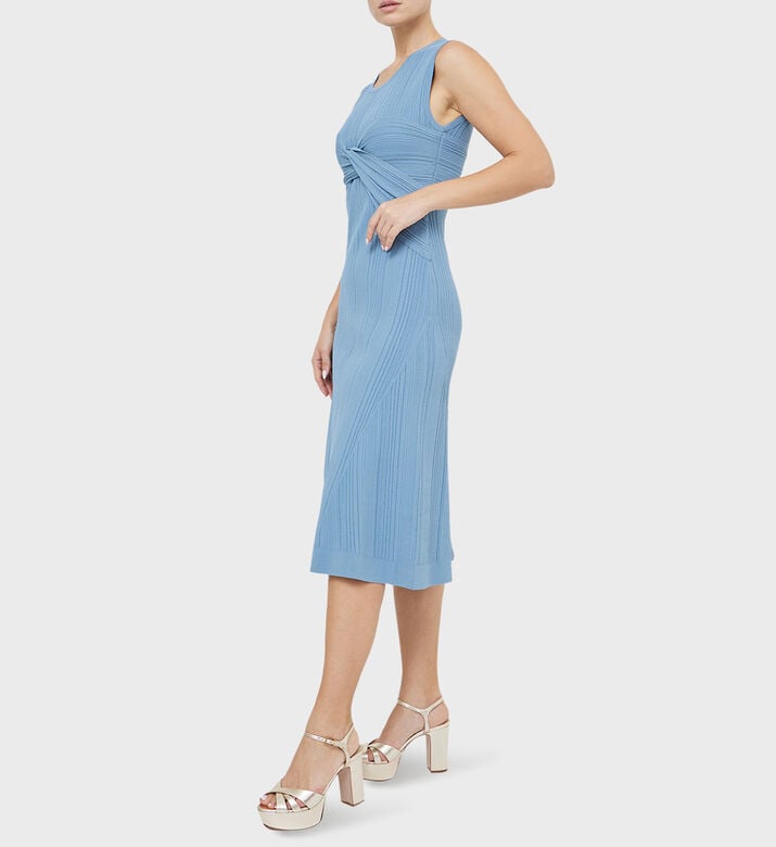 Variegated Rib Draped Midi Dress Variegated Rib Draped Midi Dress