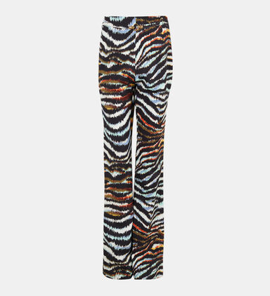 Tiger-print Flared Trousers