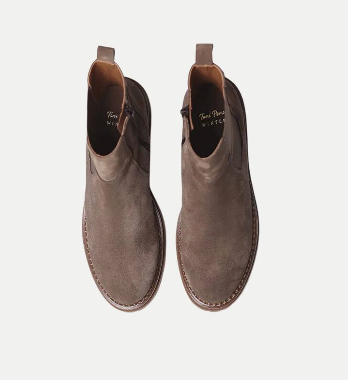 Basel Suede Leather Flat Ankle Bootie