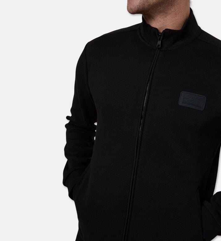 EA7 Cotton Full Zip Track Jacket, Black, Xl, Model View