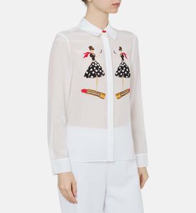 قميص ويلا حريري بصف أزرار