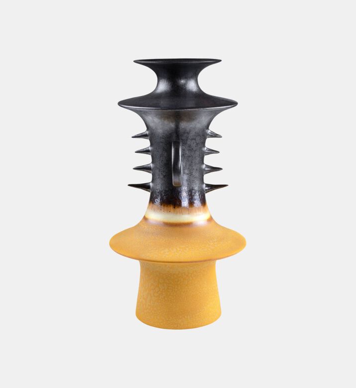 Datoga Wood Bronze Teeth Vase