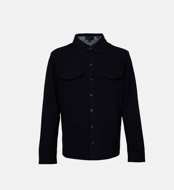 Cotton Flap Pockets Shirt Jacket