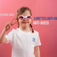 White Junior Swimming Goggles Ultra-soft Band With Pink Cherries