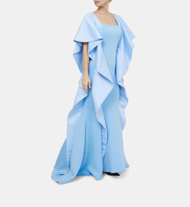 فستان كشكش غير متناسق على الجانبين