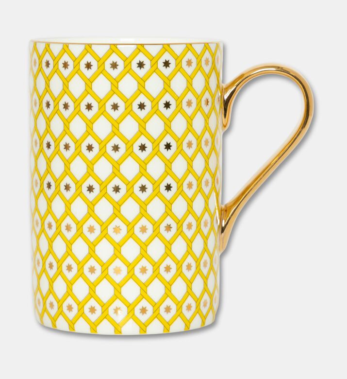 Imperial Gold-tone Trim Lattice Teacup Saucer, Yellow, Packshot View