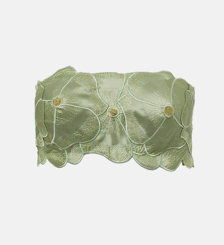 Savanna Meraki Floral Applique Corset Top, Light-green, M, Packshot View