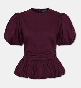 Rotate Jacquard Puff Sleeve Top, Packshot View