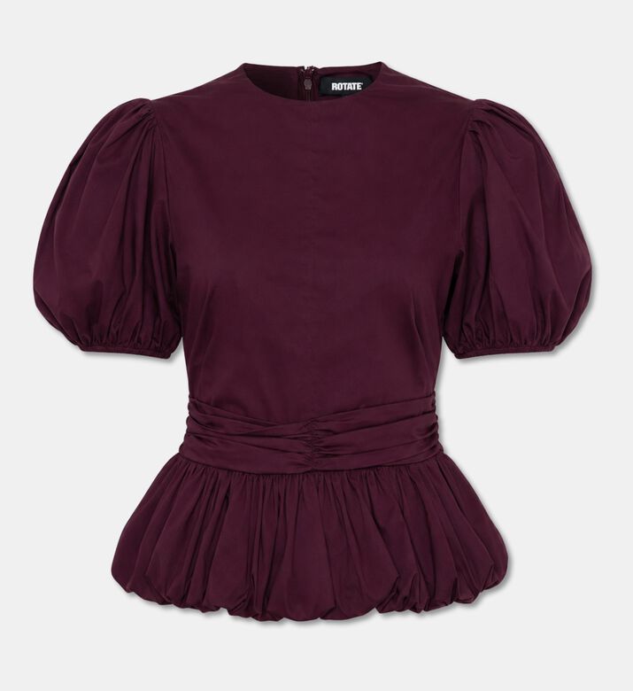 Rotate Jacquard Puff Sleeve Top, Packshot View