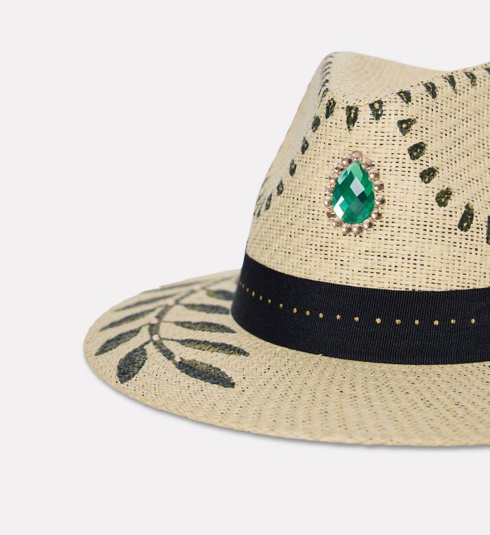 Sorena Botanical-inspired Design Straw Hat, Packshot View