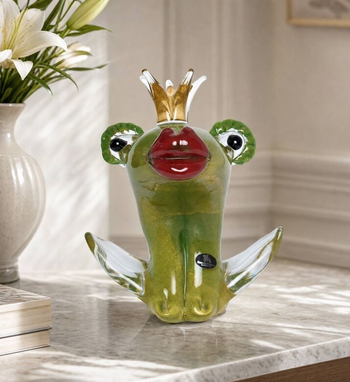 Duccio Di Segna Crystal Frog Princess Sculpture, Model View