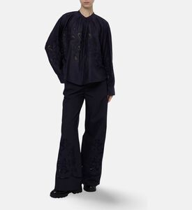 Forte-Forte Flower-embellished Wide-leg Pants, Model View