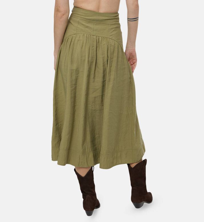 Ba and Sh High-waisted A-line Maxi Skirt, Model View