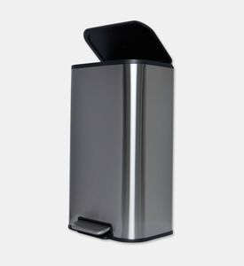 Home Deco and More Soft Close Fingerprint Proof Pedal Bin, Silver, 20-l, Packshot View
