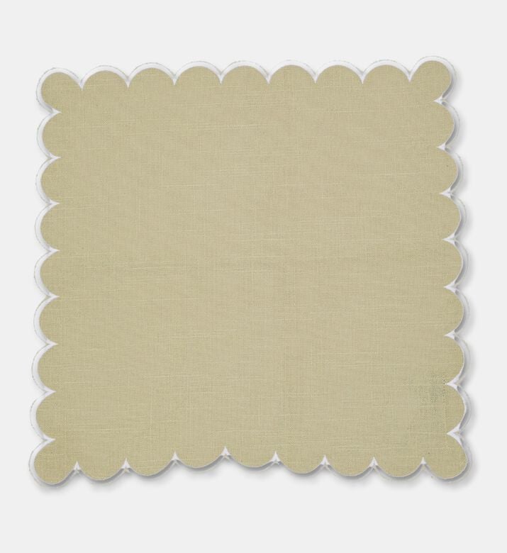 Home Deco and More Adelina Scalloped Design Napkin, Green, Packshot View