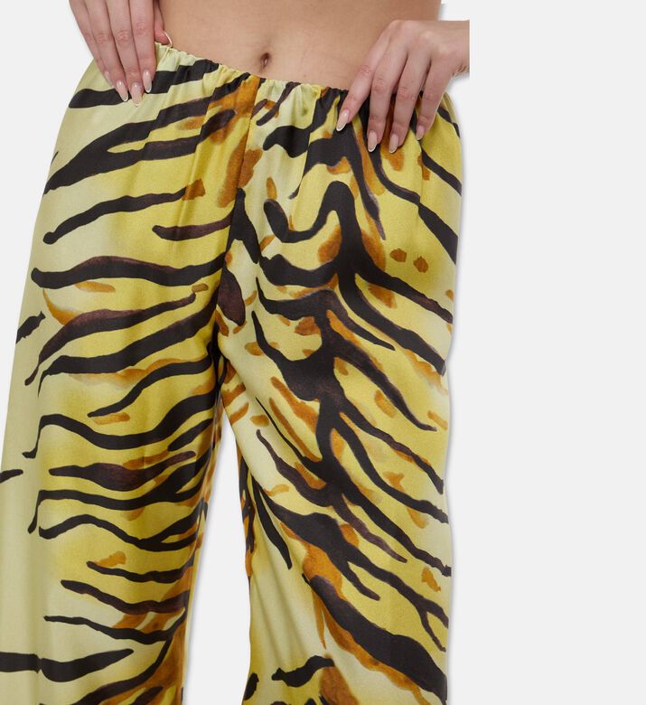 Nanushka Brenda Tiger Twill Silk Trousers, Model View