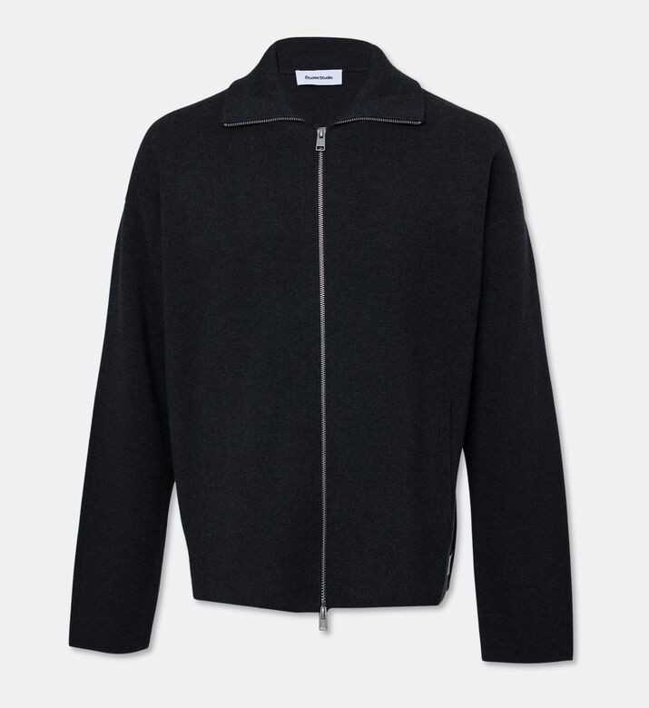 Etudes Logo Patch Full-length Zip Knit Cardigan, Packshot View