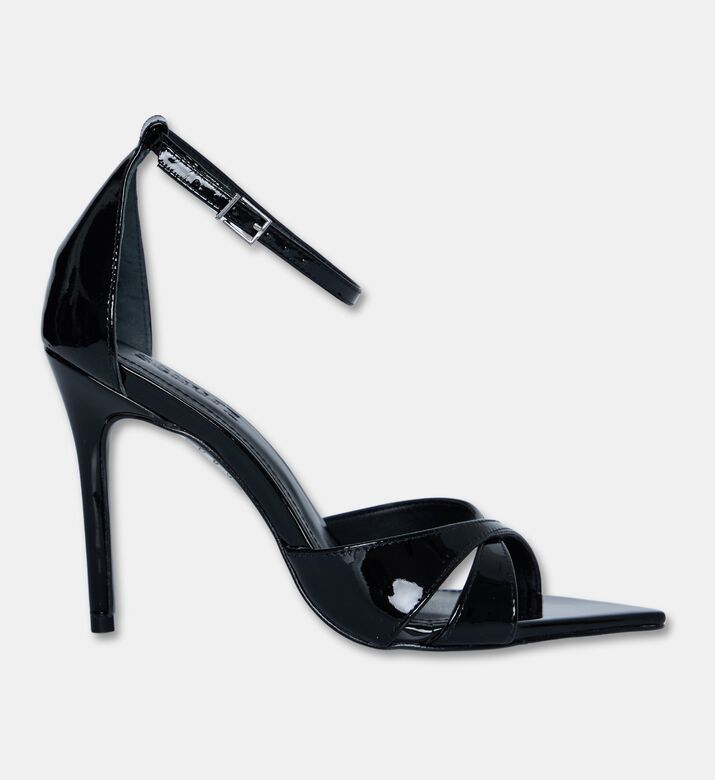 Schutz Patent Ankle-strap Stiletto Sandal, Black, Eu-40, Packshot View