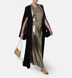 I Am The Company Iman Metallic Gold Collar Abaya, Model View