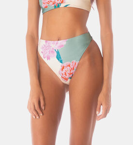 High-waist Flower-print Bikini Bottom