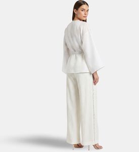 Savanna Textured High-rise Wide-leg Trousers, Model View