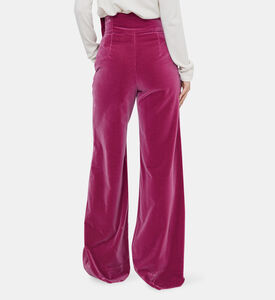 بنطال أليكس مخملي بفيونكة عالية الخصر