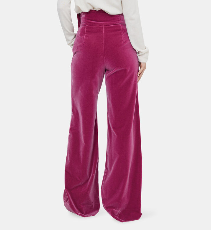 بنطال أليكس مخملي بفيونكة عالية الخصر