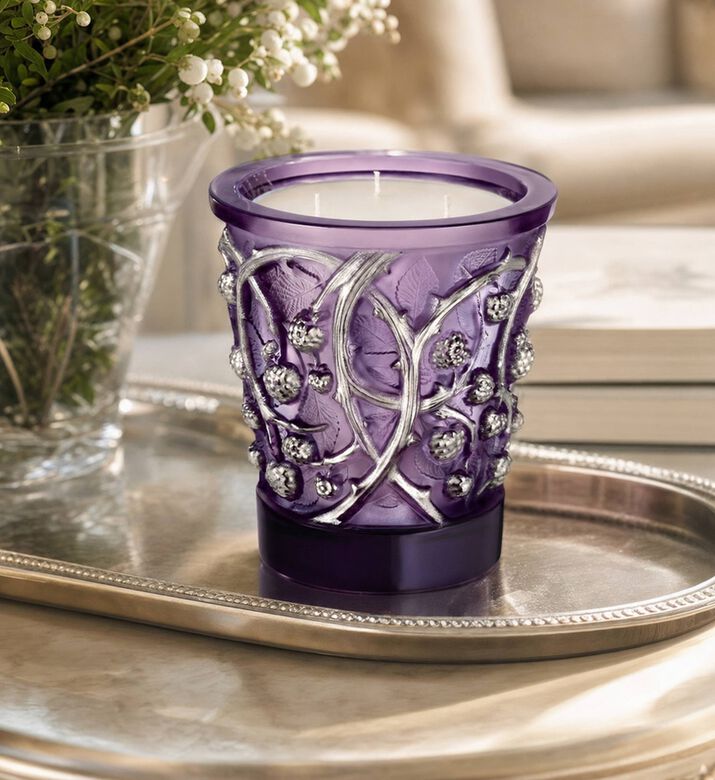Lalique Epines Platinum Edition Crystal Vase Candle, Model View