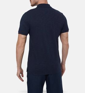 Vince Button Placket Short-sleeve Polo, Blue, M, Model View