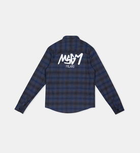 قميص قطن بمربعات للصبيان الصغار