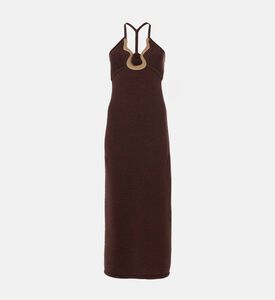 Knit Cut-out Halter Neck Midi Dress